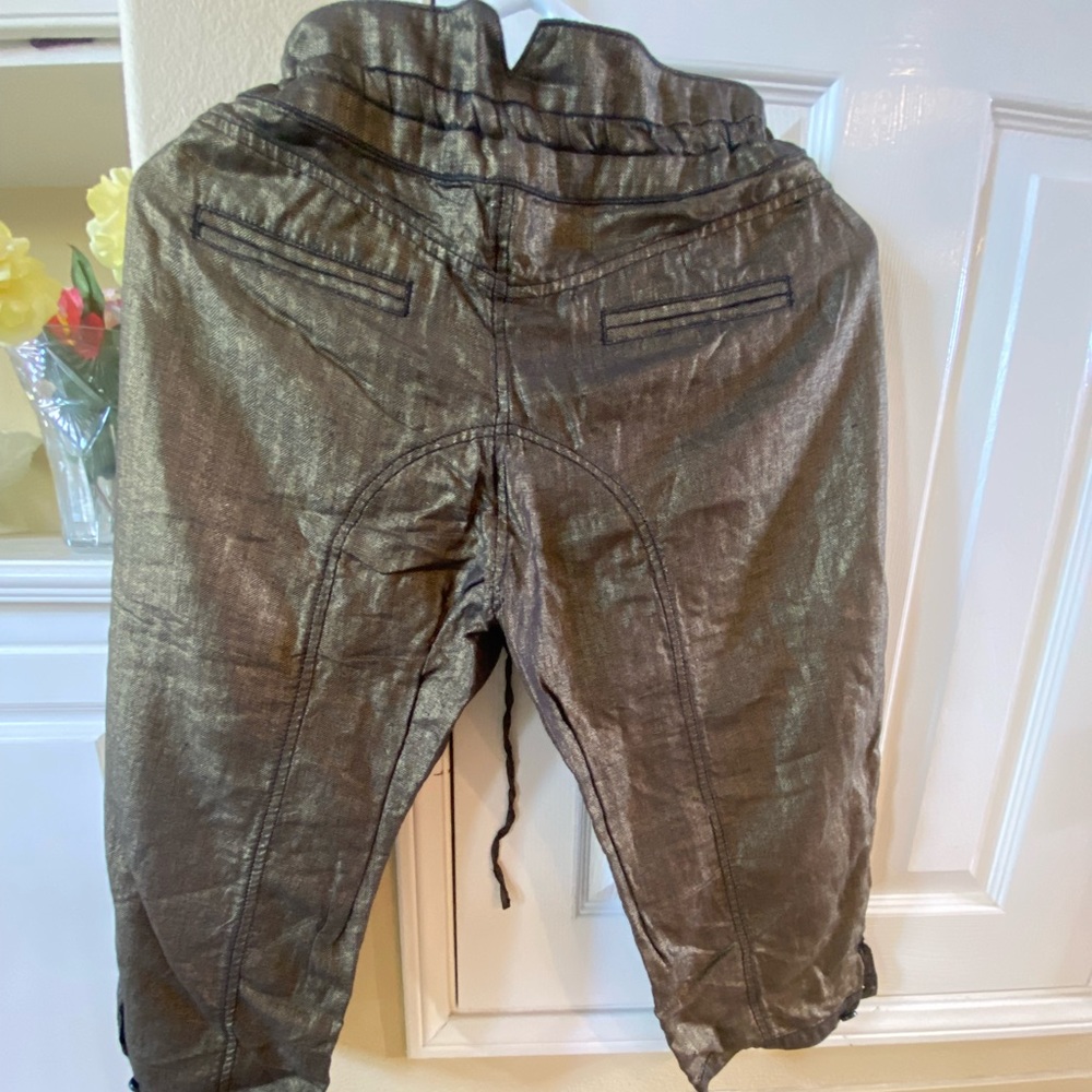 Armani Exchange metallic Capri pants
